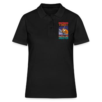 Rentnerin 2023 Faultier Ruhestand - Frauen Polo Shirt - Schwarz - Vorne - Ailine (174cm)