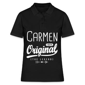 Carmen original personnalisé prénom carmen - Polo Femme - noir - Devant - Ailine (174cm)