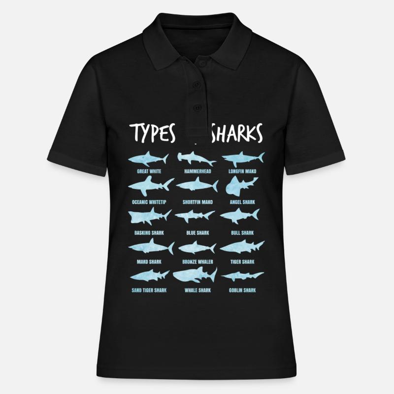 requins - Polo Femme - noir