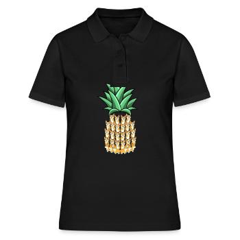 Ananas - Frauen Polo Shirt - Schwarz - Vorne - Ailine (174cm)