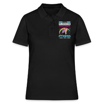 Firefighter woman unicorn saying gift - Women's Polo Shirt - black - Front - Ailine (174cm)