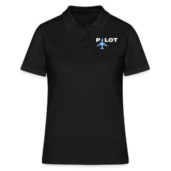 Tee shirt Cadeau Pilotes Pilotes - Polo Femme - noir - Devant - Ailine (174cm)