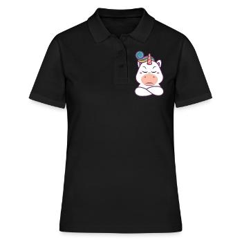 Bockiges Einhorn Geschenk - Frauen Polo Shirt - Schwarz - Vorne - Ailine (174cm)