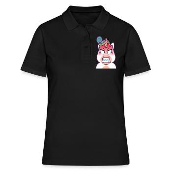 T-shirt de licorne en colère cadeau cadeau diabolique - Polo Femme - noir - Devant - Ailine (174cm)