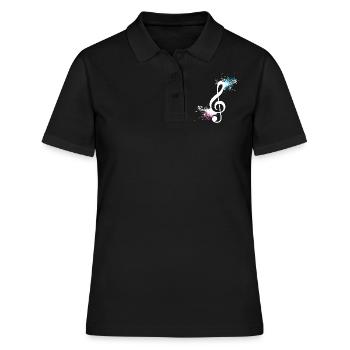 Note de musicien musicien clé de sol cadeau - Polo Femme - noir - Devant - Ailine (174cm)