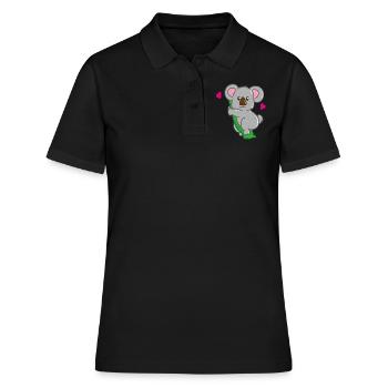 Amour d'ours Koala - Polo Femme - noir - Devant - Ailine (174cm)