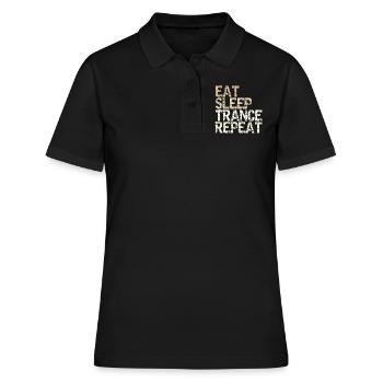 Eat Sleep Trance Repeat vintage sort Hypnose - Polo Femme - noir - Devant - Ailine (174cm)