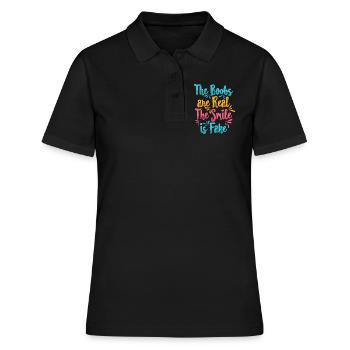 Boobs are real Smile is fake - Polo Femme - noir - Devant - Ailine (174cm)