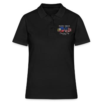 Philippinisch-amerikanischer Freundschaftstag - Frauen Polo Shirt - Schwarz - Vorne - Ailine (174cm)
