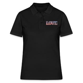 Nuages dans l’inscription amour - Polo Femme - noir - Devant - Ailine (174cm)