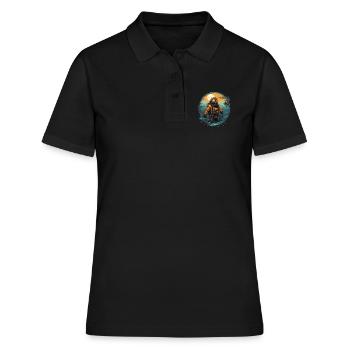 Taucher - Frauen Polo Shirt - Schwarz - Vorne - Ailine (174cm)
