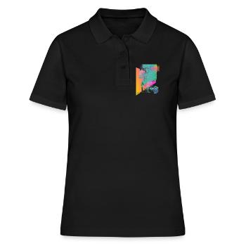 abstract face - Women's Polo Shirt - black - Front - Ailine (174cm)