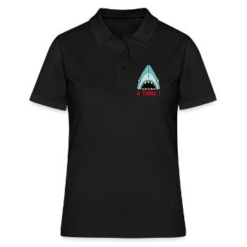 Hungriger Hai! - Frauen Polo Shirt - Schwarz - Vorne - Ailine (174cm)