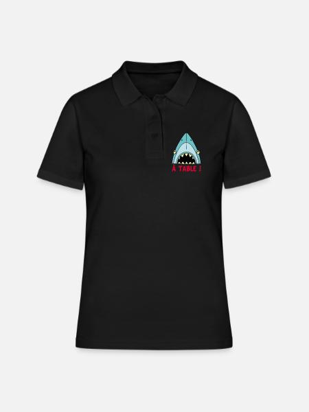 Requin qui a faim ! - Polo Femme - noir