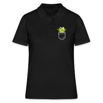 Frosch Frösche - Frauen Polo Shirt - Schwarz - Vorne - Ailine (174cm)