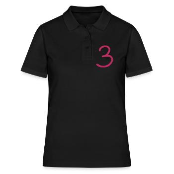 3 Numéro trois numéro anniversaire - Polo Femme - noir - Devant - Ailine (174cm)