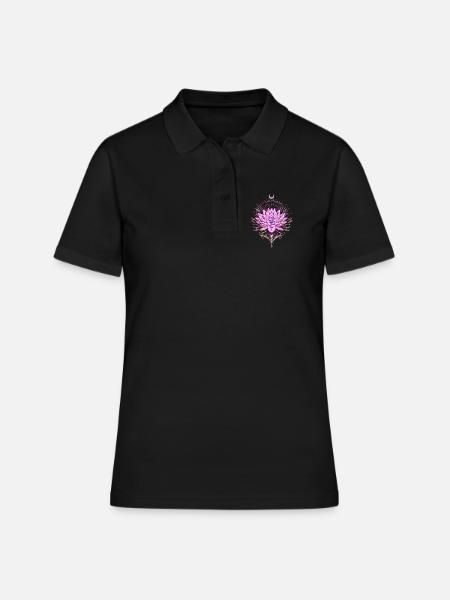 Lotus Lotus Fleur Om Symbole - Polo Femme - noir