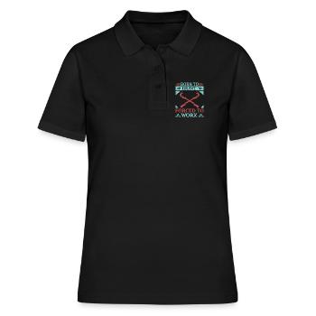 Geboren zum jagen, gezwungen zum arbeiten - Frauen Polo Shirt - Schwarz - Vorne - Ailine (174cm)