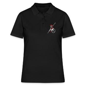 Spartiate Garde Royale Mascotte Spartan Shield - Polo Femme - noir - Devant - Ailine (174cm)