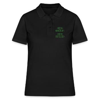 Kein Backup? Kein Mitleid! - Frauen Polo Shirt - Schwarz - Vorne - Ailine (174cm)