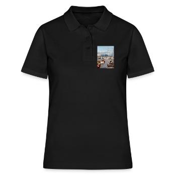 Paysage nautique du port - Polo Femme - noir - Devant - Ailine (174cm)