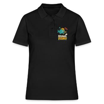 Sounds Fishy Detective Fish - Women's Polo Shirt - black - Front - Ailine (174cm)