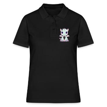 Mintdrache mit Flügeln - Frauen Polo Shirt - Schwarz - Vorne - Ailine (174cm)