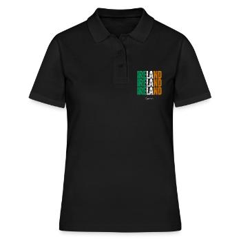 Drapeau de l’Irlande, fierté irlandaise - Polo Femme - noir - Devant - Ailine (174cm)