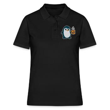 Café pingouin - Polo Femme - noir - Devant - Ailine (174cm)