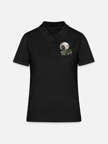 Loup cadeaux - Loup Tshirt - Polo Femme - noir