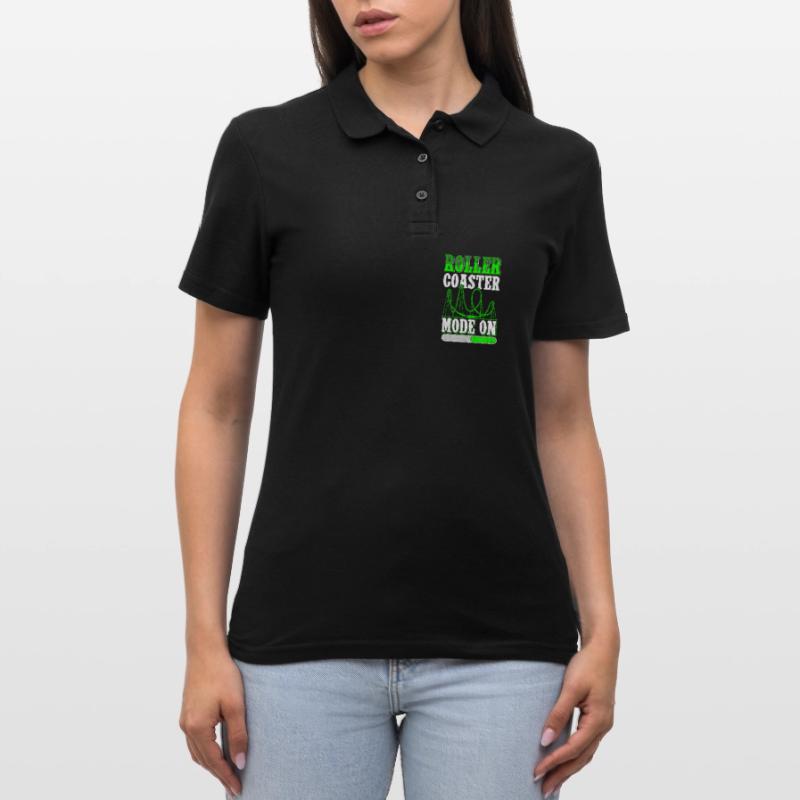 Achterbahn Roller Coaster Rollercoaster Geschenk Frauen Polo Shirt