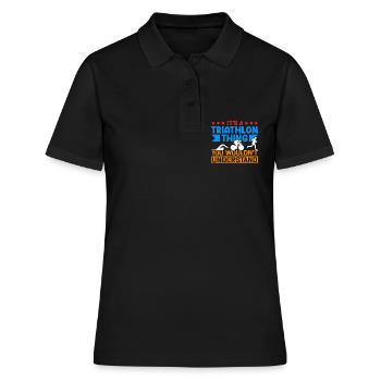 Triathlon Triathlète Triathlète Cadeau - Polo Femme - noir - Devant - Ailine (174cm)