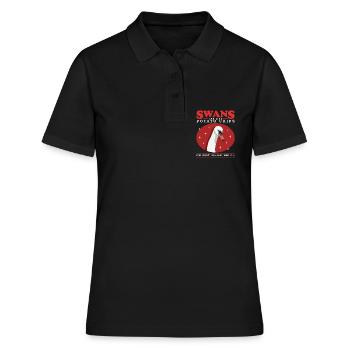 Cygne oiseau cygne amant cygnes cadeau - Polo Femme - noir - Devant - Ailine (174cm)