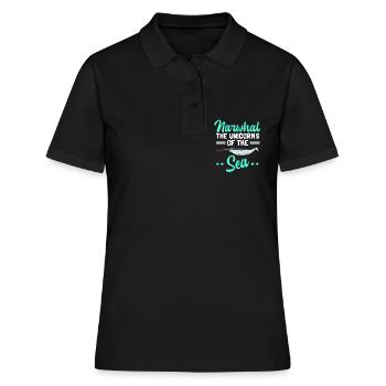 Narwal Wal | Narwale Wale Narwhal Geschenk - Frauen Polo Shirt - Schwarz - Vorne - Ailine (174cm)