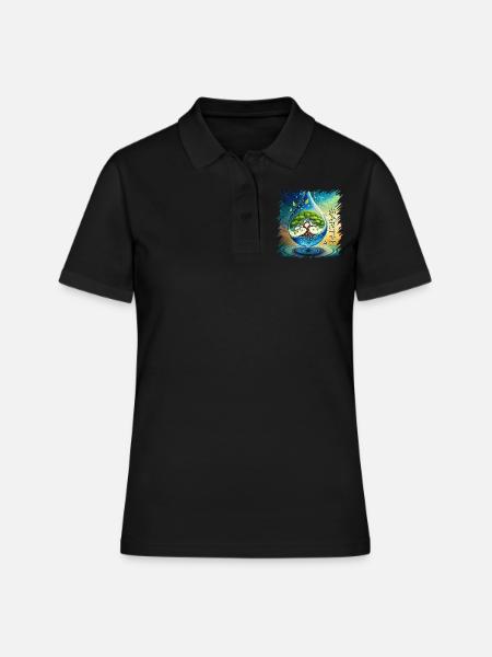 Arbre de Vie, Terre, Paix, Arbre de Vie - Polo Femme - noir