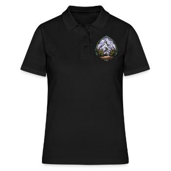 Eisberge Mountains Gipfel - Frauen Polo Shirt - Schwarz - Vorne - Ailine (174cm)