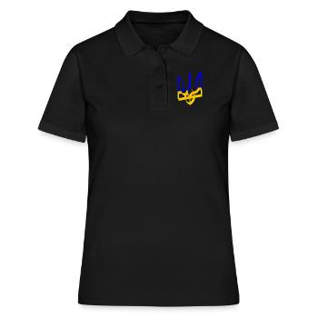 Armoiries de l’Ukraine Trident Gyrfalcon Trident Volume V3 - Polo Femme - noir - Devant - Ailine (174cm)