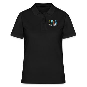 Skifahren Ski Ski Ski Winter Sport Ski - Frauen Polo Shirt - Schwarz - Vorne - Ailine (174cm)