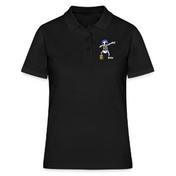 Wasserball-Teamplayer Dabbing Skeleton Wassersport - Frauen Polo Shirt - Schwarz - Vorne - Ailine (174cm)