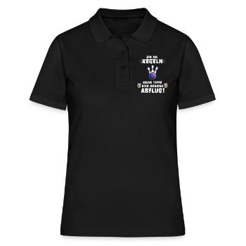Kegeln Kegler Kegel Spruch lustig Geschenkidee - Frauen Polo Shirt - Schwarz - Vorne - Ailine (174cm)