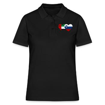 Émirats arabes unis Slovénie Drapeau Coeur - Polo Femme - noir - Devant - Ailine (174cm)