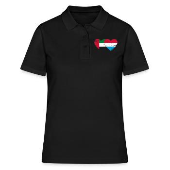 Émirats arabes unis Luxembourg Drapeau Coeur - Polo Femme - noir - Devant - Ailine (174cm)