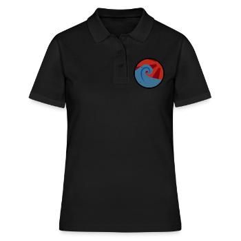Vague style rétro - Polo Femme - noir - Devant - Ailine (174cm)