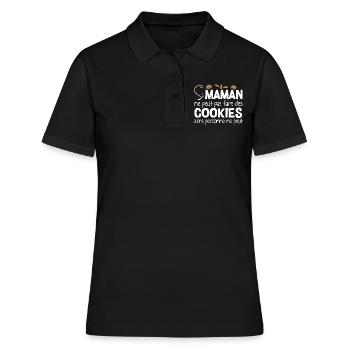 Cookies Cookie Maman Mère Cadeau Gâteau Humour - Polo Femme - noir - Devant - Ailine (174cm)