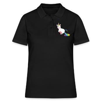 Unicorn Colorful Pups - Women's Polo Shirt - black - Front - Ailine (174cm)