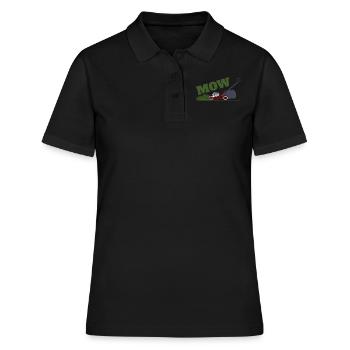 Rasen Mähen - Frauen Polo Shirt - Schwarz - Vorne - Ailine (174cm)