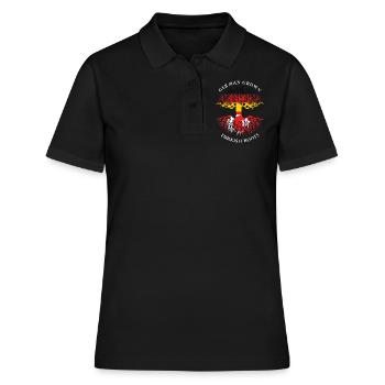 Türkei Wurzeln Deutschland Aufgewachsen - Frauen Polo Shirt - Schwarz - Vorne - Ailine (174cm)