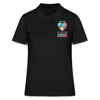 Nur Ein Mädchen Das Anime Liebt Otaku - Frauen Polo Shirt - Schwarz - Vorne - Ailine (174cm)
