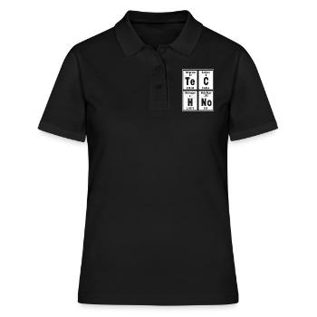 Techno Music Science Periodic Table Freetekno Rave - Polo Femme - noir - Devant - Ailine (174cm)