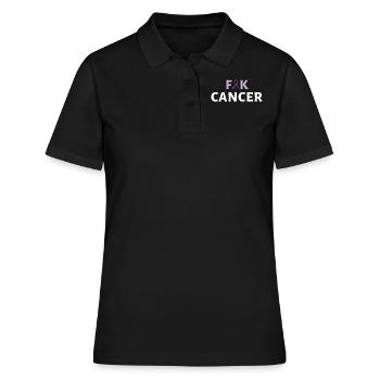 F Cancer Violet Sensibilisation au cancer du pancréas - Polo Femme - noir - Devant - Ailine (174cm)